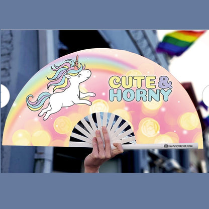 Cute & Horny Unicorn Clack Fan (UV Reactive)