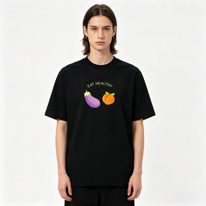 Eat Healthy Embroidered Tee
