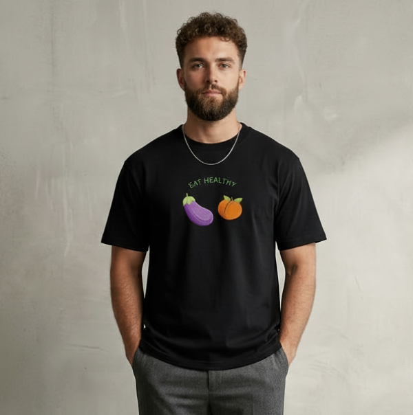 Eat Healthy Embroidered Tee