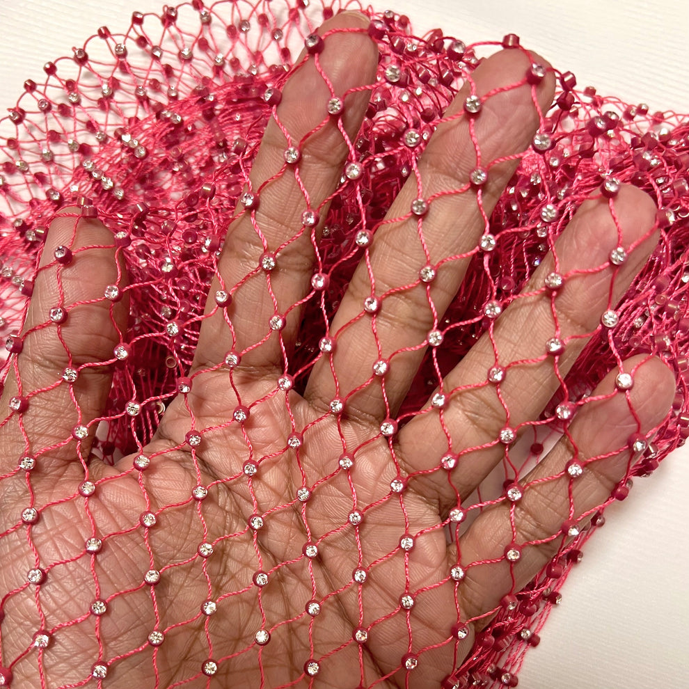 Neon Pink Rhinestone Mesh Kimono – Haus of Circuit