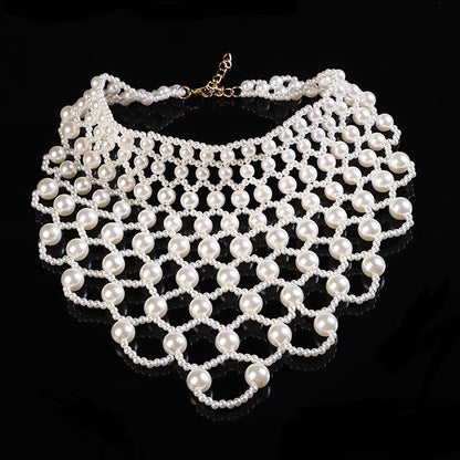 White Pearl Crown Necklace