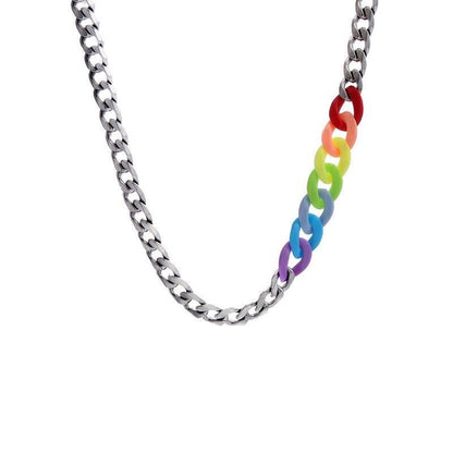 Rainbow Pop Chunky Chain Necklace