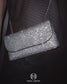 Faux Leather Rhinestone Crossbody Bag Pursse with Chain Strap
