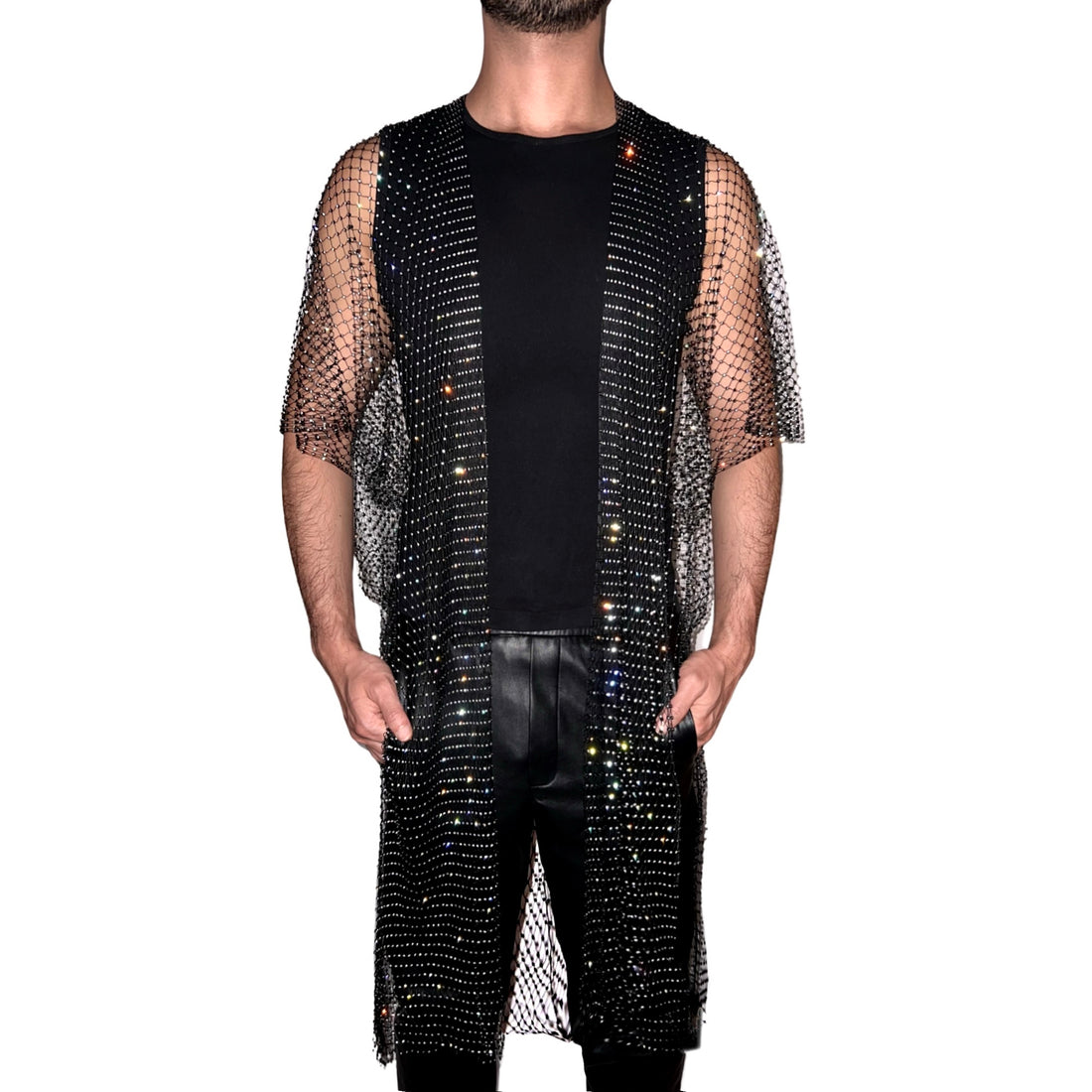 Ether Bouclé Kimono, Black