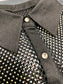Black Premium Rhinestone Mesh Long Sleeves Button Shirt