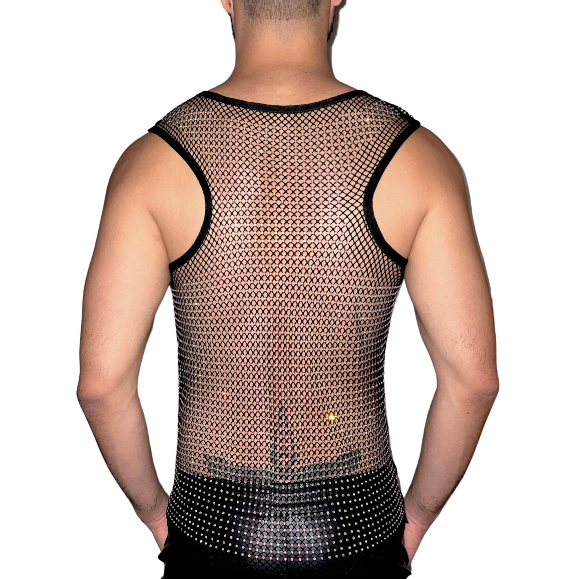 RHINESTONE MESH TANK TOP