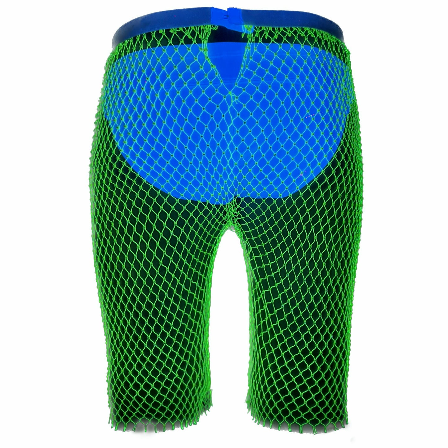 Neon Green Rhinestone Mesh Shorts
