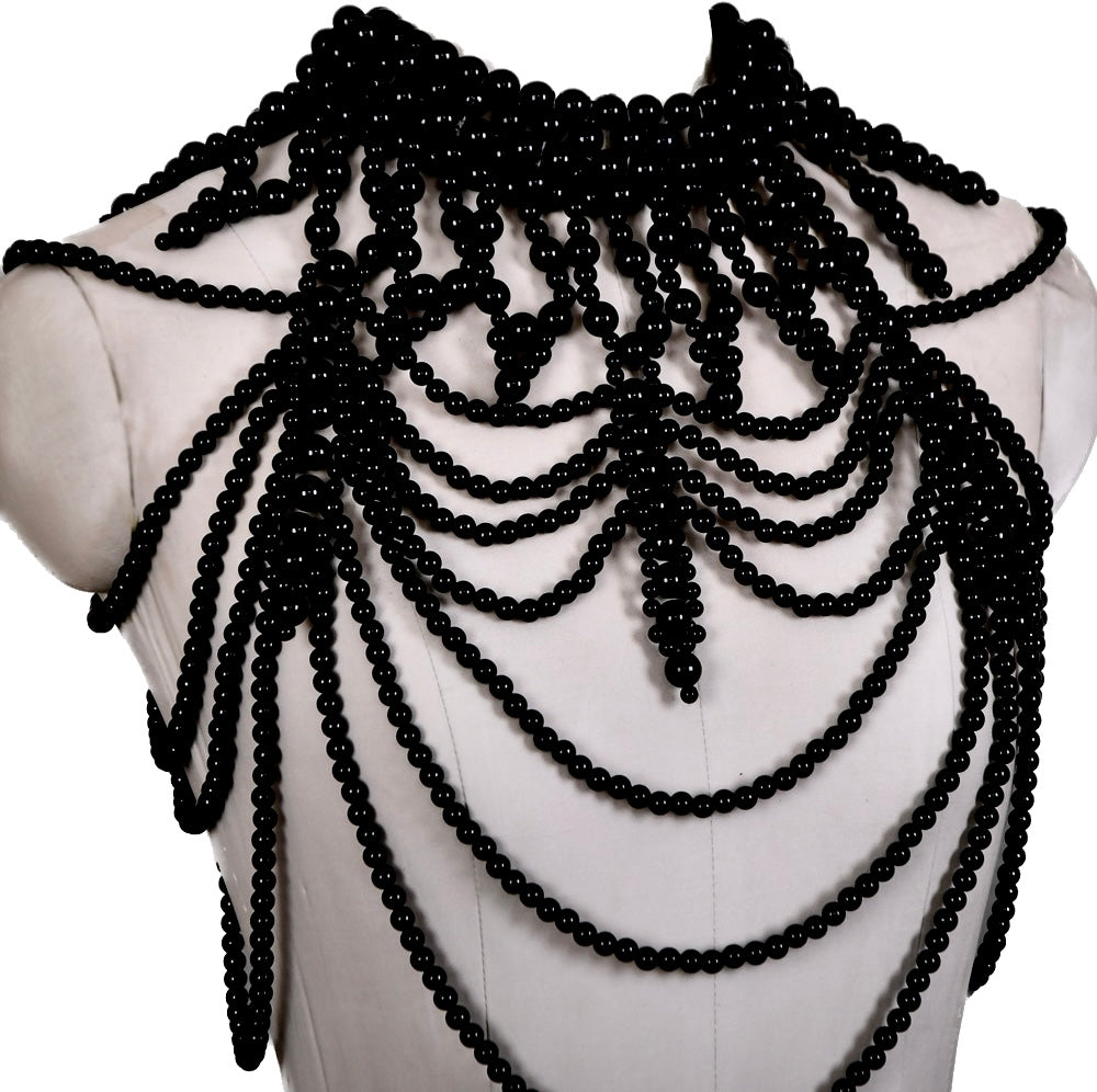 Black Pearl Choker Shoulder Necklace